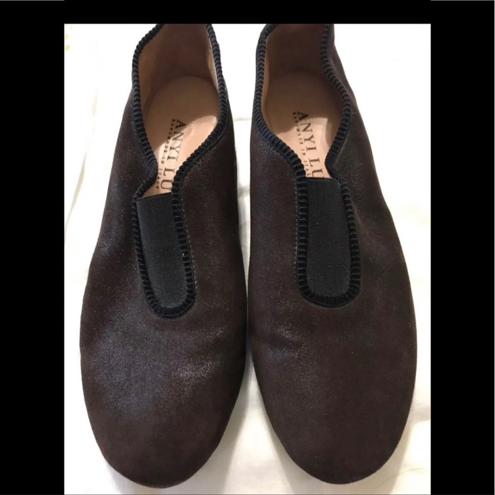 G - Anyi Lu Brown Suede Slip on